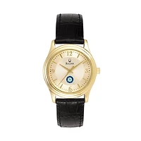Women's Bulova Gold Seattle Mariners Leather Strap Watch