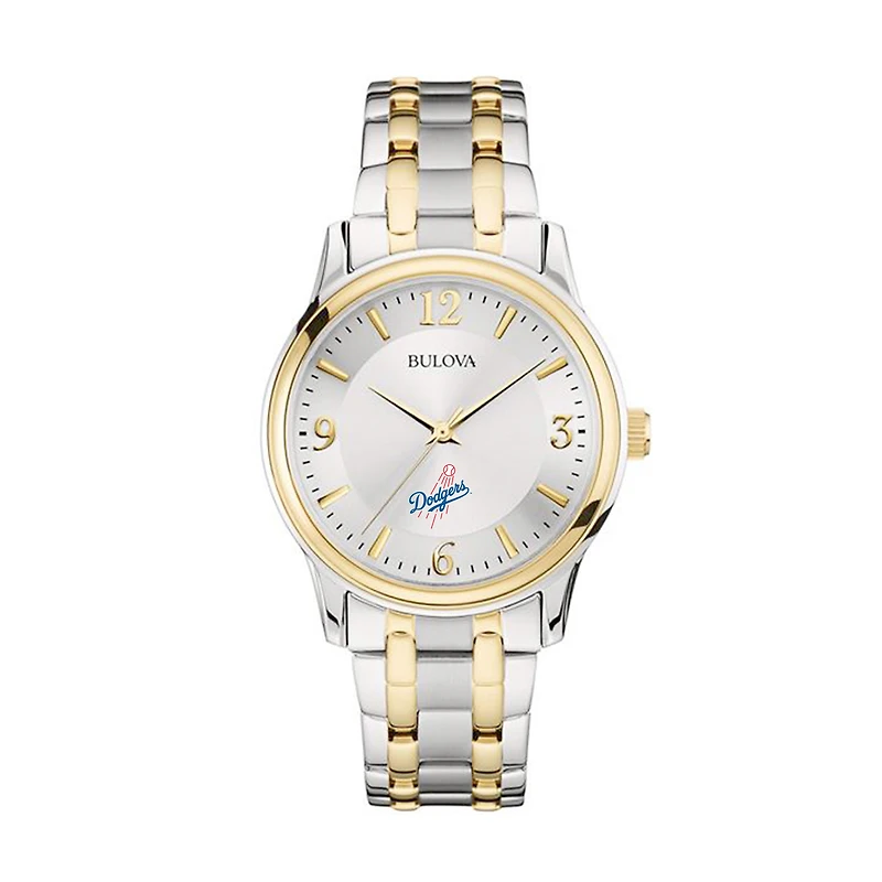 Men's Bulova Silver/Gold Los Angeles Dodgers Two-Tone Watch