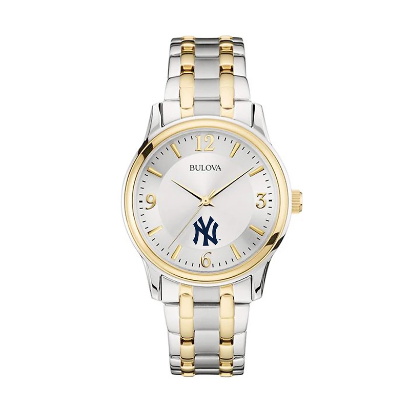 Men's Bulova Silver/Gold New York Yankees Two-Tone Watch