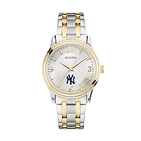 Men's Bulova Silver/Gold New York Yankees Two-Tone Watch