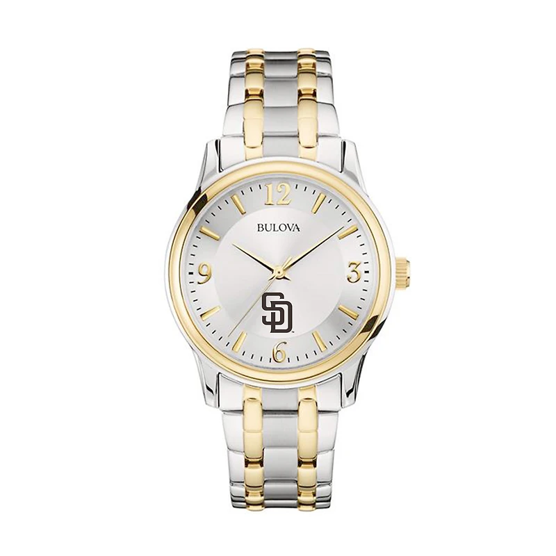 Men's Bulova Silver/Gold San Diego Padres Two-Tone Watch