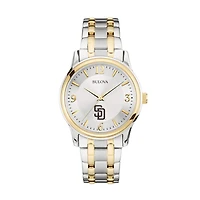Men's Bulova Silver/Gold San Diego Padres Two-Tone Watch