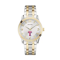 Men's Bulova Silver/Gold Texas Rangers Two-Tone Watch