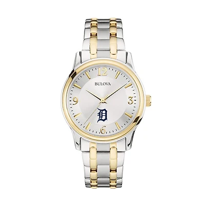 Men's Bulova Silver/Gold Detroit Tigers Two-Tone Watch