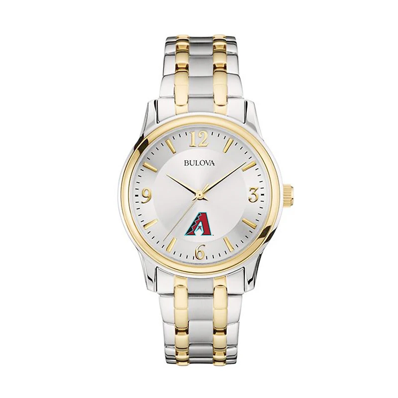 Men's Bulova Silver/Gold Arizona Diamondbacks Two-Tone Watch