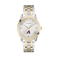 Men's Bulova Silver/Gold Arizona Diamondbacks Two-Tone Watch