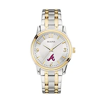 Men's Bulova Silver/Gold Atlanta Braves Two-Tone Watch