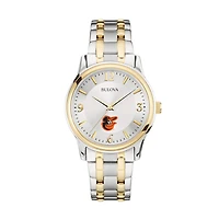 Men's Bulova Silver/Gold Baltimore Orioles Two-Tone Watch