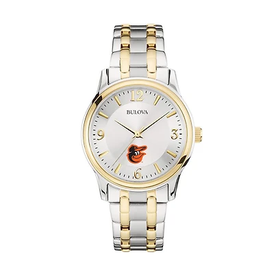 Men's Bulova Silver/Gold Baltimore Orioles Two-Tone Watch