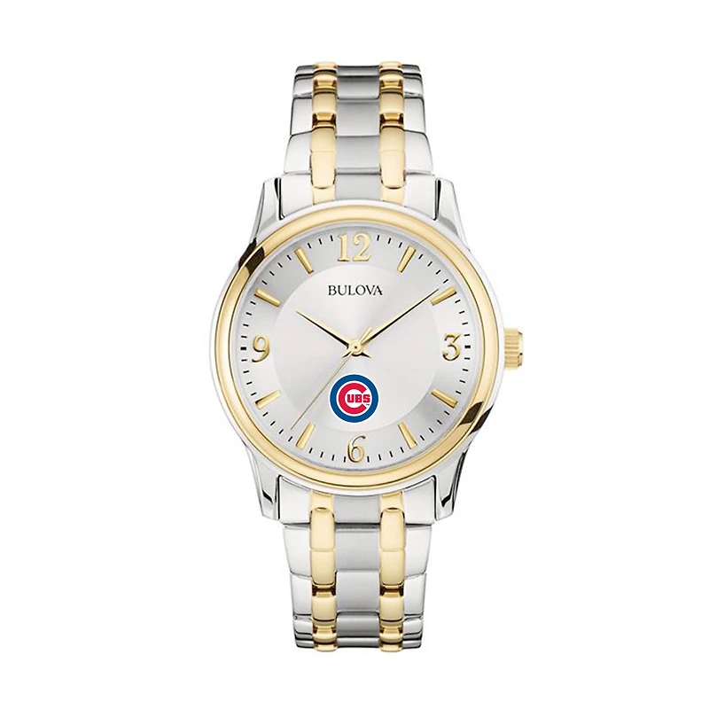 Men's Bulova Silver/Gold Chicago Cubs Two-Tone Watch