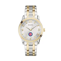 Men's Bulova Silver/Gold Chicago Cubs Two-Tone Watch