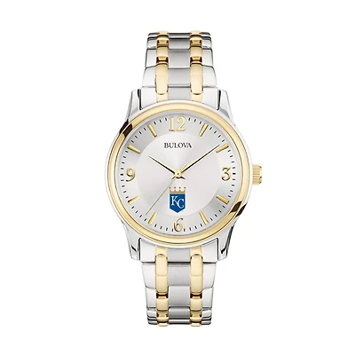 Men's Bulova Silver/Gold Kansas City Royals Two-Tone Watch