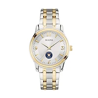 Men's Bulova Silver/Gold Houston Astros Two-Tone Watch