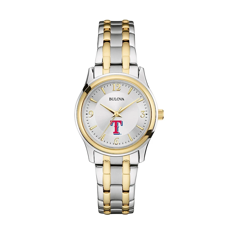 Women's Bulova Silver/Gold Texas Rangers Two-Tone Watch