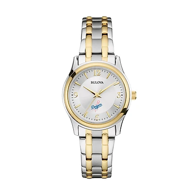 Women's Bulova Silver/Gold Los Angeles Dodgers Two-Tone Watch