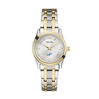 Women's Bulova Silver/Gold Los Angeles Dodgers Two-Tone Watch