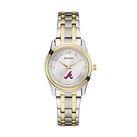 Women's Bulova Silver/Gold Atlanta Braves Two-Tone Watch