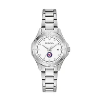 Women's Bulova Silver Washington Nationals Stainless Steel Classic Sport Watch