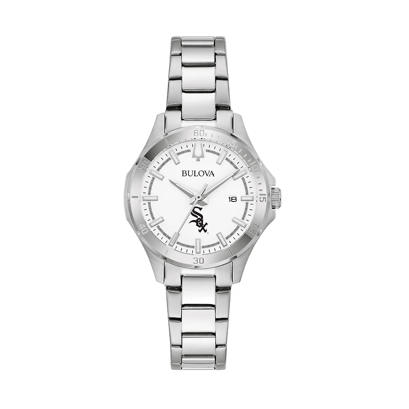 Women's Bulova Silver Chicago White Sox Stainless Steel Classic Sport Watch