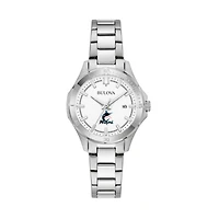 Women's Bulova Silver Miami Marlins Stainless Steel Classic Sport Watch
