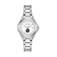 Women's Bulova Silver Milwaukee Brewers Stainless Steel Classic Sport Watch