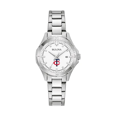 Women's Bulova Silver Minnesota Twins Stainless Steel Classic Sport Watch