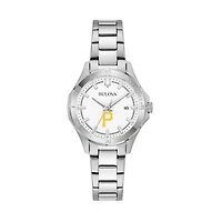 Women's Bulova Silver Pittsburgh Pirates Stainless Steel Classic Sport Watch