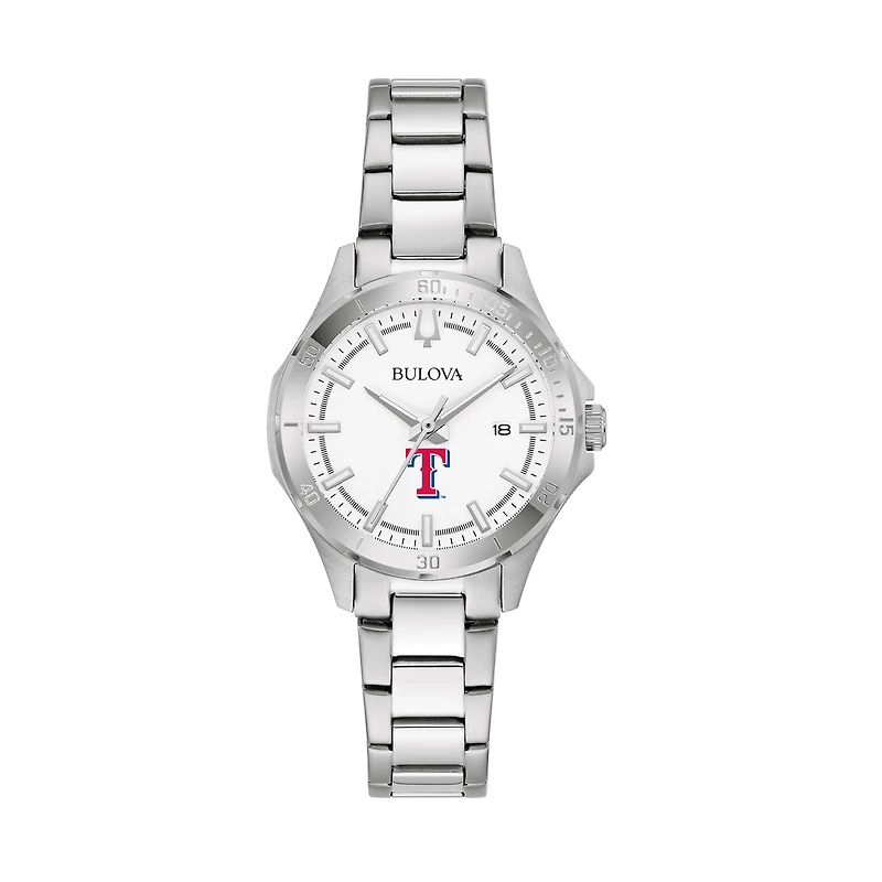 Women's Bulova Silver Texas Rangers Stainless Steel Classic Sport Watch