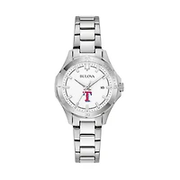 Women's Bulova Silver Texas Rangers Stainless Steel Classic Sport Watch