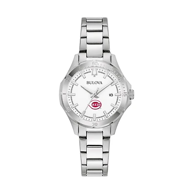 Women's Bulova Silver Cincinnati Reds Stainless Steel Classic Sport Watch