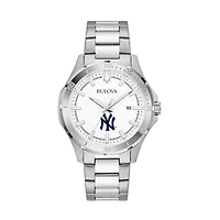 Men's Bulova Silver New York Yankees Stainless Steel Classic Sport Watch