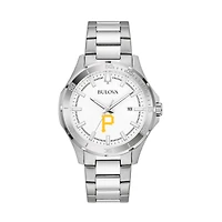 Men's Bulova Silver Pittsburgh Pirates Stainless Steel Classic Sport Watch