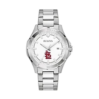 Men's Bulova Silver St. Louis Cardinals Stainless Steel Classic Sport Watch