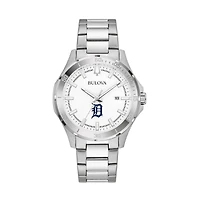Men's Bulova Silver Detroit Tigers Stainless Steel Classic Sport Watch