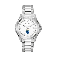 Men's Bulova Silver Kansas City Royals Stainless Steel Classic Sport Watch