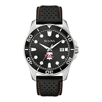 Men's Bulova Black Philadelphia Phillies Sport Leather Strap Watch