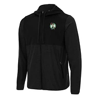 Men's Antigua Black Boston Celtics Sway Full-Zip Hoodie Jacket