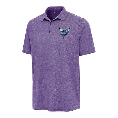 Men's Antigua Heather Purple Charlotte Hornets Par 3 Polo