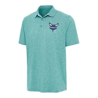 Men's Antigua Heather Aqua Charlotte Hornets Par 3 Polo