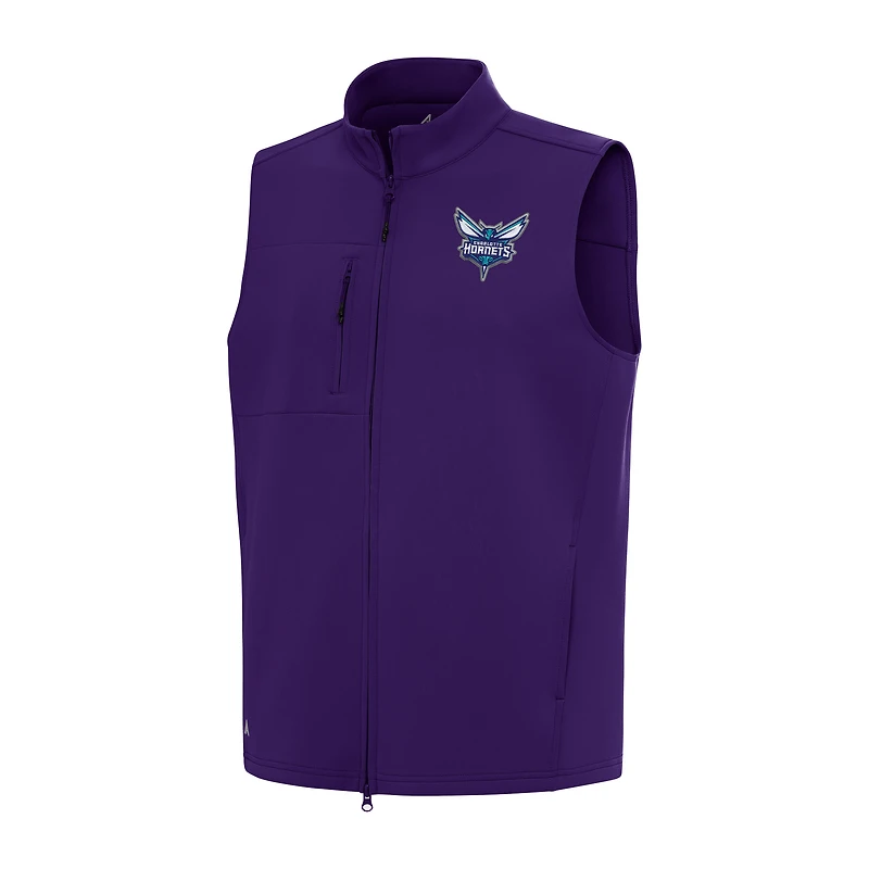 Men's Antigua Purple Charlotte Hornets Demand Full-Zip Vest