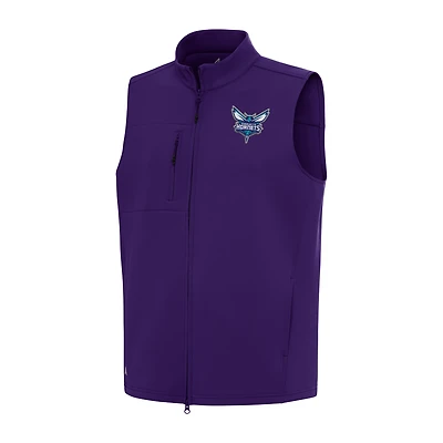 Men's Antigua Purple Charlotte Hornets Demand Full-Zip Vest