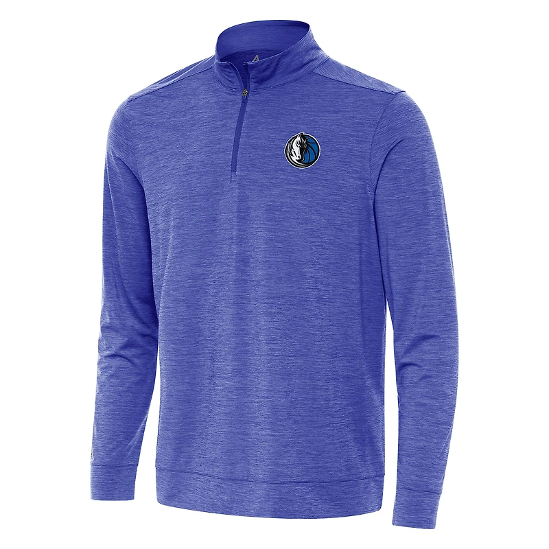 Men's Antigua Heather Royal Dallas Mavericks Bright Quarter-Zip Top