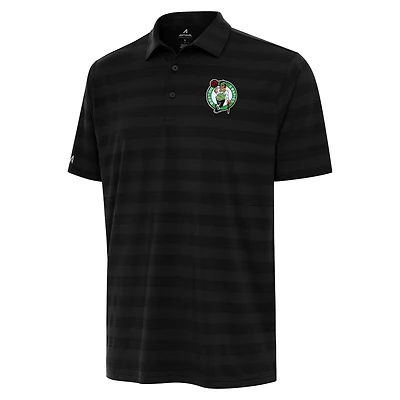 Men's Antigua Black Boston Celtics Tunnel Polo