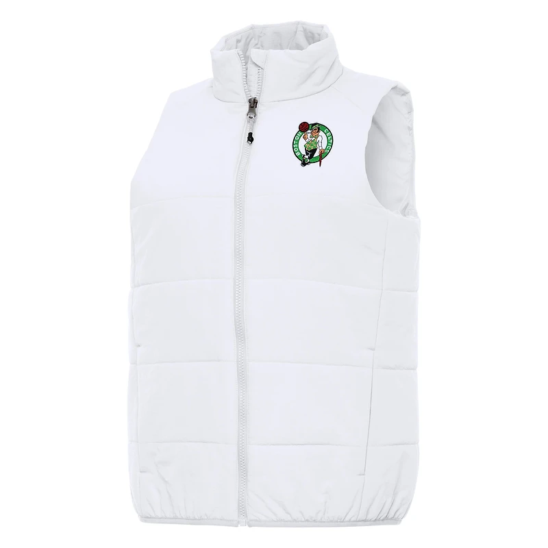 Women's Antigua White Boston Celtics Experience Full-Zip Vest