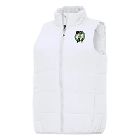 Women's Antigua White Boston Celtics Experience Full-Zip Vest