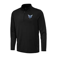 Men's Antigua Black Charlotte Hornets Reprocess Quarter-Zip Top