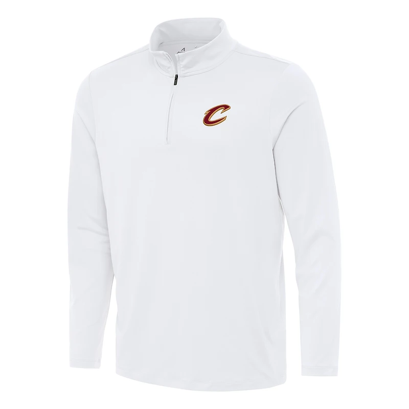 Men's Antigua White Cleveland Cavaliers Reprocess Quarter-Zip Top