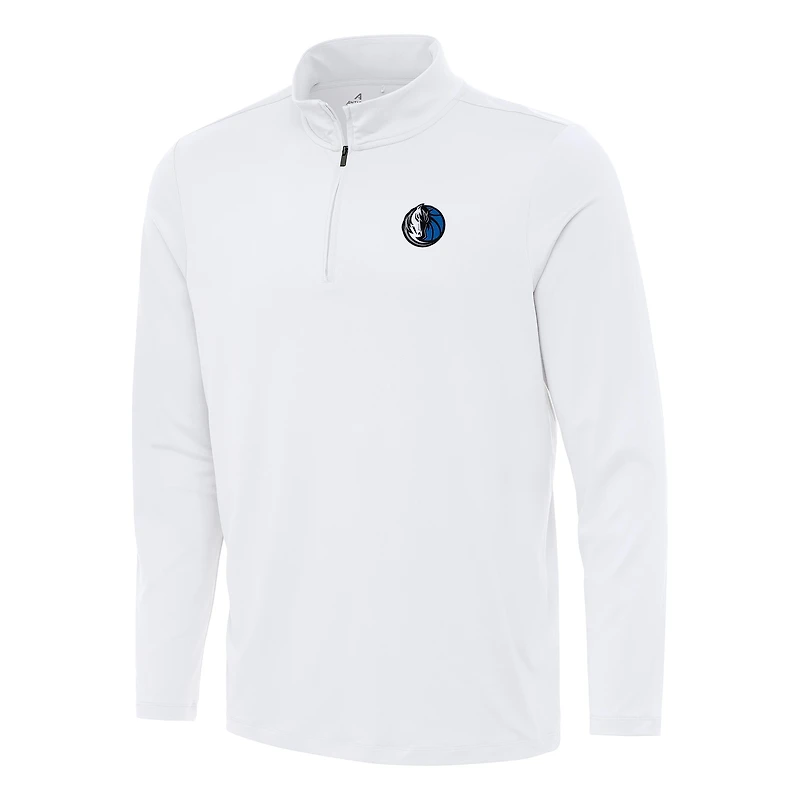 Men's Antigua White Dallas Mavericks Reprocess Quarter-Zip Top