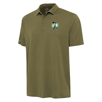 Men's Antigua Olive Boston Celtics Reprocess Polo