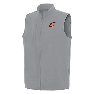 Men's Antigua Gray Cleveland Cavaliers Regard Full-Zip Vest